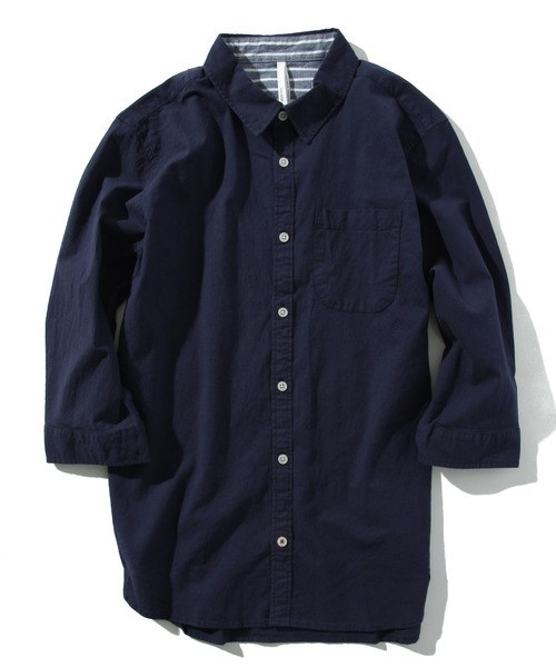 INASTUDIOS ZOO(イーナストゥディオスズー)の「「INASTUDIOS SELECT」綿麻ストレッチシャツ(シャツ/ブラウス・メンズ・ホワイト/ネイビー/カーキ/ピンク/モカ/サックスブルー/ブラック・MEDIUM/LARGE/X-LARGE)」の5枚目の写真