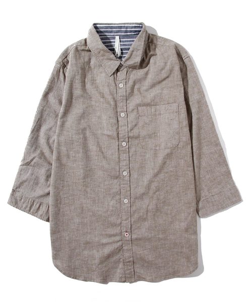 INASTUDIOS ZOO(イーナストゥディオスズー)の「「INASTUDIOS SELECT」綿麻ストレッチシャツ(シャツ/ブラウス・メンズ・ホワイト/ネイビー/カーキ/ピンク/モカ/サックスブルー/ブラック・MEDIUM/LARGE/X-LARGE)」の4枚目の写真