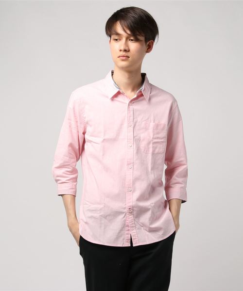 INASTUDIOS ZOO(イーナストゥディオスズー)の「「INASTUDIOS SELECT」綿麻ストレッチシャツ(シャツ/ブラウス・メンズ・ホワイト/ネイビー/カーキ/ピンク/モカ/サックスブルー/ブラック・MEDIUM/LARGE/X-LARGE)」の12枚目の写真