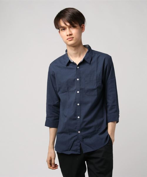 INASTUDIOS ZOO(イーナストゥディオスズー)の「「INASTUDIOS SELECT」綿麻ストレッチシャツ(シャツ/ブラウス・メンズ・ホワイト/ネイビー/カーキ/ピンク/モカ/サックスブルー/ブラック・MEDIUM/LARGE/X-LARGE)」の13枚目の写真