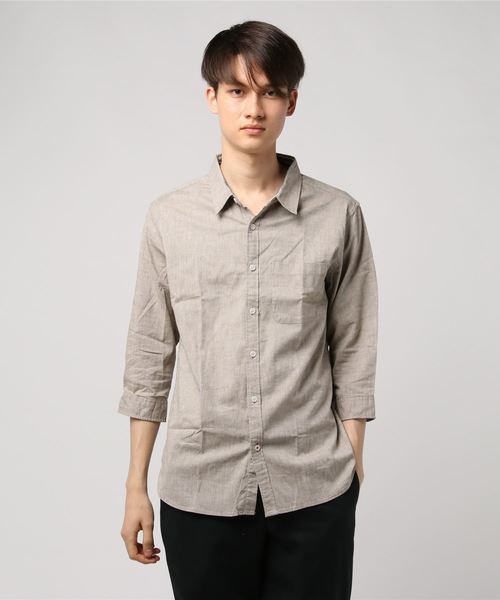 INASTUDIOS ZOO(イーナストゥディオスズー)の「「INASTUDIOS SELECT」綿麻ストレッチシャツ(シャツ/ブラウス・メンズ・ホワイト/ネイビー/カーキ/ピンク/モカ/サックスブルー/ブラック・MEDIUM/LARGE/X-LARGE)」の14枚目の写真