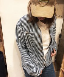 80s 90s ヒッコリーストライプ エンジニアジャケット XL レディース OLD BETTY'S（オールドベティーズ）の「Hickory Stripe Engineer