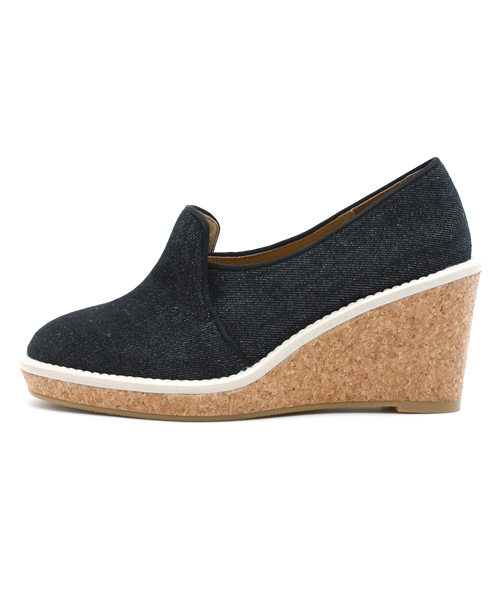 CIAOPANIC（チャオパニック）の「【Ciaopanic】　デニムウェッジヒールスリッポン（パンプス・レディース・アイボリー/ブラック・23.5cm/24.5cm）」の6枚目の写真