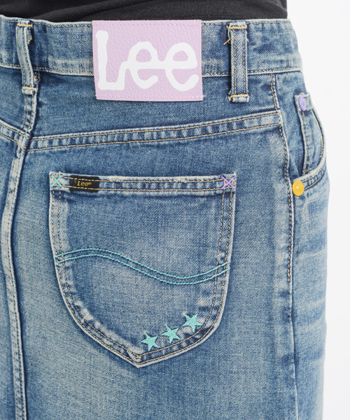 X-girl(エックスガール)の「X-girl×LEE SONIA JEAN SKIRT(デニムスカート・レディース・ライトインディゴブルー・26inch/27inch/25inch/24inch)」の6枚目の写真