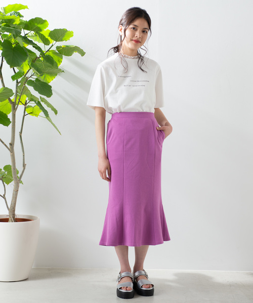 WEGO（ウィゴー）の「WEGO/スウェットマーメイドスカート（スカート・レディース・ブラック/パープル/グリーン・FREE）」の10枚目の写真