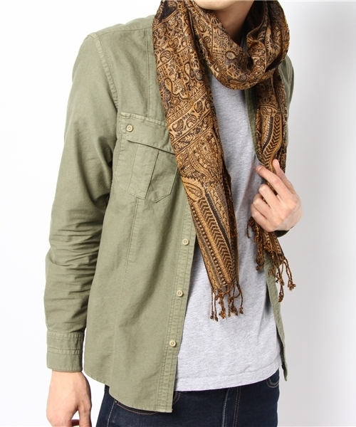 goa（ゴア）の「インド柄ストール（ストール/ショール・メンズ・ブラック/レッド・FREE）」の5枚目の写真