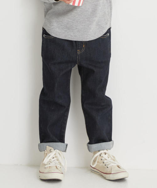 green label relaxing（グリーンレーベルリラクシング）の「【キッズ】ドビーデニムテーパードパンツ（デニムパンツ・キッズ・コバルトブルー/ライトブルー/ネイビー・115/125/135/105/95）」の18枚目の写真