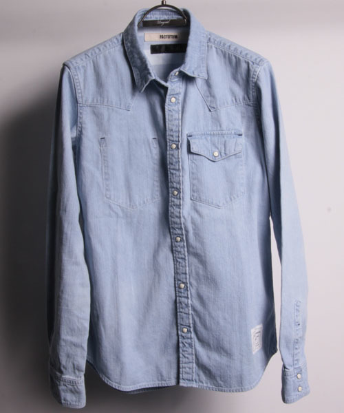 FACTOTUM（ファクトタム）の「FACTOTUM × MAGINE AMERICAN RAG CIE Limited edition ブリーチデニムシャツ∴（シャツ/ブラウス・メンズ・ライトインディゴブルー・46/48）」の8枚目の写真