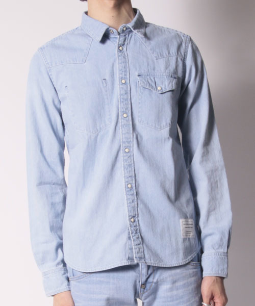 FACTOTUM（ファクトタム）の「FACTOTUM × MAGINE AMERICAN RAG CIE Limited edition ブリーチデニムシャツ∴（シャツ/ブラウス・メンズ・ライトインディゴブルー・46/48）」の16枚目の写真