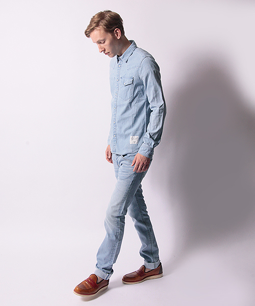 FACTOTUM（ファクトタム）の「FACTOTUM × MAGINE AMERICAN RAG CIE Limited edition ブリーチデニムシャツ∴（シャツ/ブラウス・メンズ・ライトインディゴブルー・46/48）」の22枚目の写真