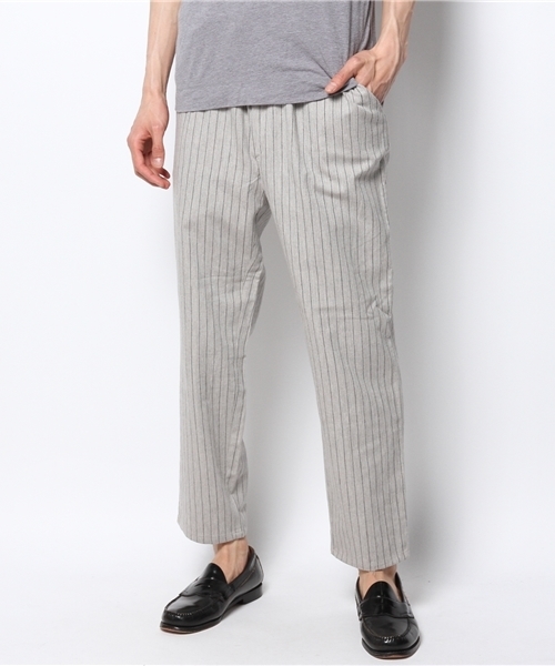 WHO'S WHO gallery(フーズフーギャラリー)の「【WEB限定価格】【RELAX JERSEY】リネンチェック(スラックス・メンズ・ベージュ/カーキ/ネイビー・LARGE/MEDIUM)」の1枚目の写真