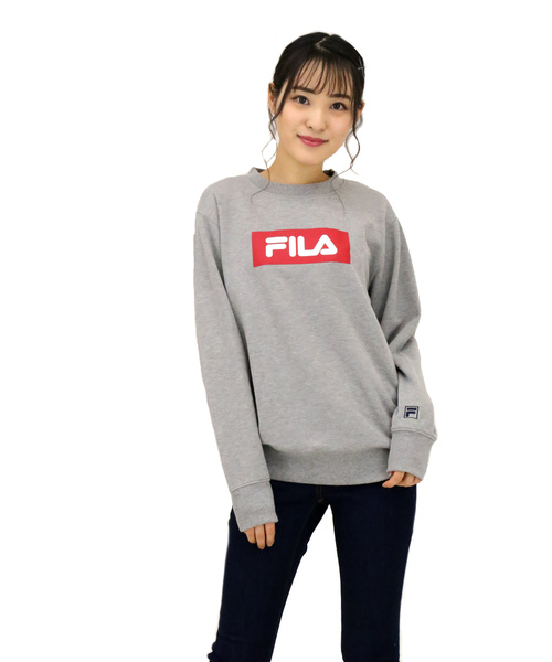 FILA(フィラ)の「【FILA/フィラ】裏毛 ボックスロゴプリントトレーナー(スウェット・レディース・ホワイト/ブラック/ネイビー/杢グレー・LL/M/L)」の3枚目の写真