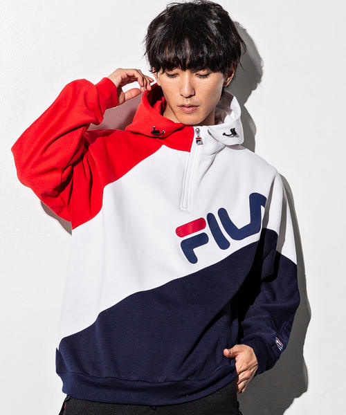FILA HERITAGE(フィラヘリテージ)の「FILA(フィラ)ハーフジップパーカー(パーカー・メンズ・ブラック/ネイビー/パープル・S/M)」の4枚目の写真