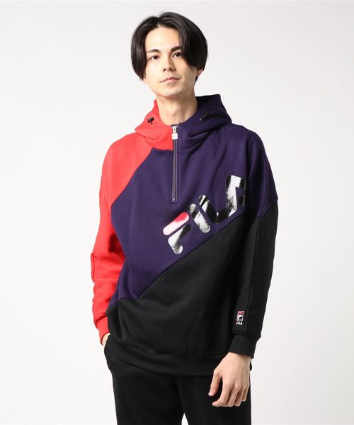 FILA HERITAGE(フィラヘリテージ)の「FILA(フィラ)ハーフジップパーカー(パーカー・メンズ・ブラック/ネイビー/パープル・S/M)」の11枚目の写真