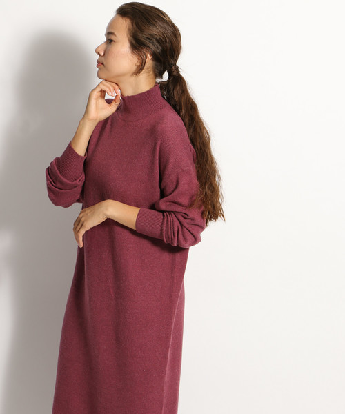 niko and...（ニコアンド）の「ハイゲージドロップワンピース（ワンピース・レディース・ベージュ/ボルドー/ブラック/ブラウン・MEDIUM/LARGE）」の4枚目の写真