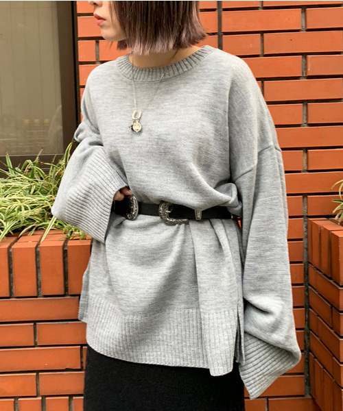 apres jour mignon（アプレジュールミニョン）の「ボックス袖ビッグニット【ZOZOTOWN限定アイテム】（ニット/セーター・レディース・ライトブラウン/モカ/ライトベージュ/杢グレー・フリー）」の2枚目の写真