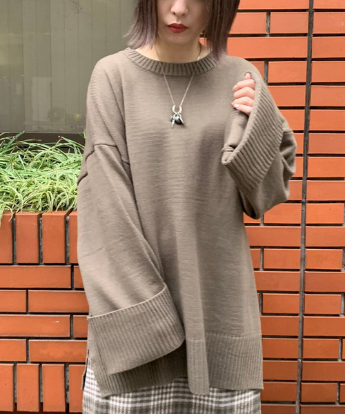 apres jour mignon（アプレジュールミニョン）の「ボックス袖ビッグニット【ZOZOTOWN限定アイテム】（ニット/セーター・レディース・ライトブラウン/モカ/ライトベージュ/杢グレー・フリー）」の3枚目の写真