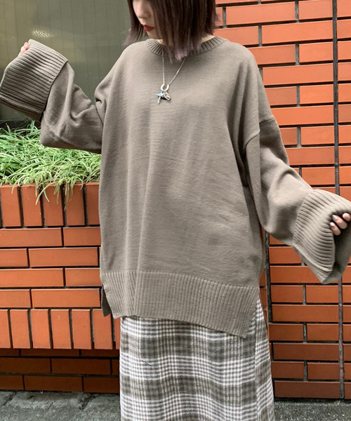 apres jour mignon（アプレジュールミニョン）の「ボックス袖ビッグニット【ZOZOTOWN限定アイテム】（ニット/セーター・レディース・ライトブラウン/モカ/ライトベージュ/杢グレー・フリー）」の22枚目の写真