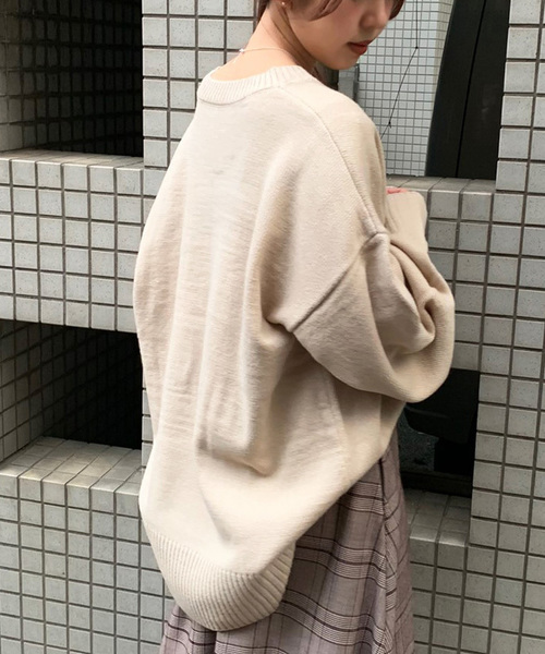 apres jour mignon（アプレジュールミニョン）の「ボックス袖ビッグニット【ZOZOTOWN限定アイテム】（ニット/セーター・レディース・ライトブラウン/モカ/ライトベージュ/杢グレー・フリー）」の8枚目の写真