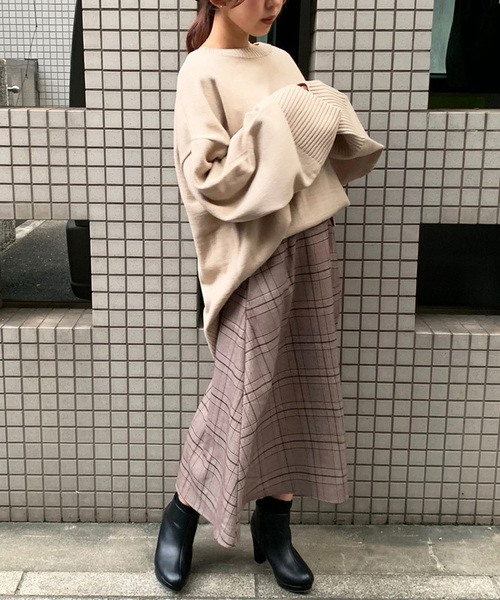 apres jour mignon（アプレジュールミニョン）の「ボックス袖ビッグニット【ZOZOTOWN限定アイテム】（ニット/セーター・レディース・ライトブラウン/モカ/ライトベージュ/杢グレー・フリー）」の10枚目の写真