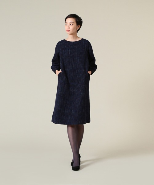 Tristesse アデュートリステス のファッション ワンピース セール Adieu かすりツイードワンピース ワンピース Adieu