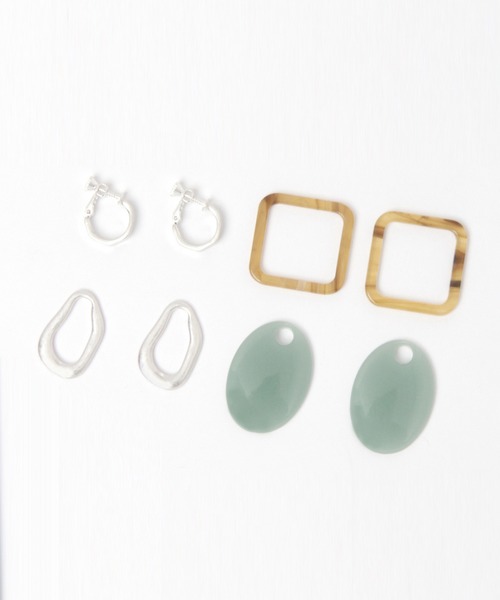 niko and...（ニコアンド）の「4WAY着せ替えイヤリング（イヤリング・レディース・ホワイト/ブラウン/グレー/オフホワイト/イエロー/グリーン・0）」の4枚目の写真