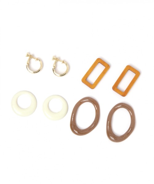 niko and...（ニコアンド）の「4WAY着せ替えイヤリング（イヤリング・レディース・ホワイト/ブラウン/グレー/オフホワイト/イエロー/グリーン・0）」の3枚目の写真
