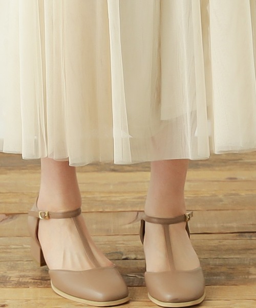 natural couture(ナチュラルクチュール)の「Tストラップパンプス(パンプス・レディース・ベージュ/シルバー/アイボリー/ミント/ブラック・M/L)」の4枚目の写真