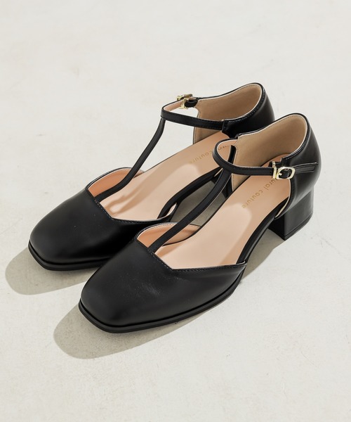 natural couture(ナチュラルクチュール)の「Tストラップパンプス(パンプス・レディース・ベージュ/シルバー/アイボリー/ミント/ブラック・M/L)」の3枚目の写真