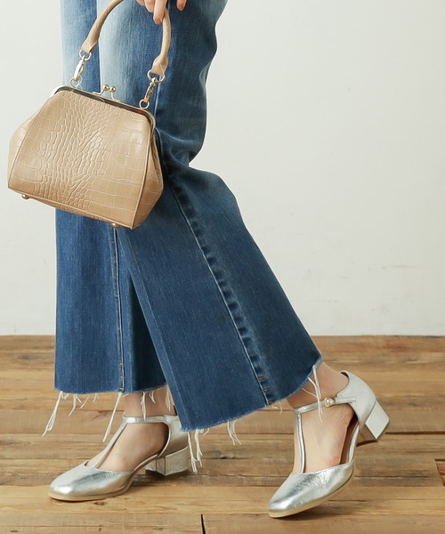 natural couture(ナチュラルクチュール)の「Tストラップパンプス(パンプス・レディース・ベージュ/シルバー/アイボリー/ミント/ブラック・M/L)」の12枚目の写真