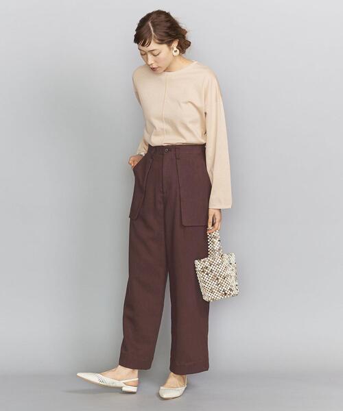 BEAUTY&YOUTH UNITED ARROWS(ビューティーアンドユースユナイテッドアローズ)の「BY ツイルベイカーワイドパンツ ◆(その他パンツ・レディース・ピンク/ダークブラウン・MEDIUM/SMALL)」の9枚目の写真