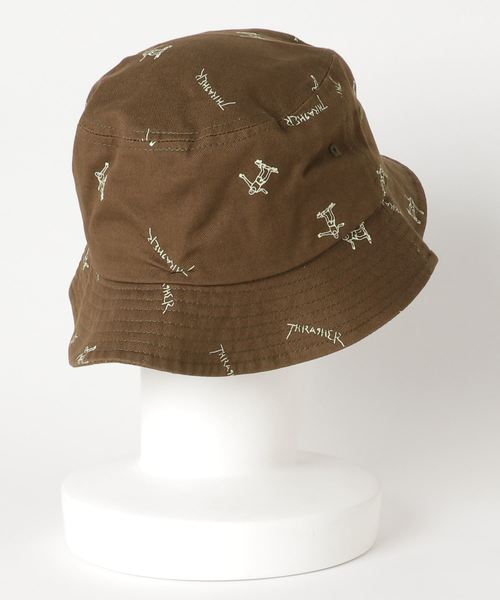 THRASHER（スラッシャー）の「スラッシャー　バケットハット　19TH-H03（ハット・メンズ・カーキ/ブラウン/ネイビー/ベージュ/ブラック・FREE）」の6枚目の写真