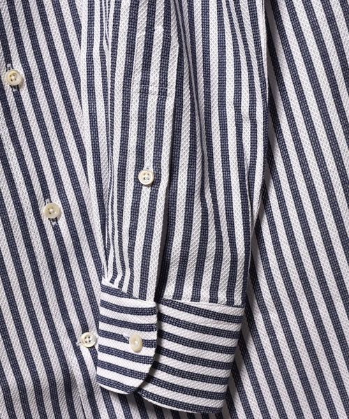 SHIPS（シップス）の「SD: アイス コットン カラミ ワンピースカラー ネイビー シャツ（シャツ/ブラウス・メンズ・ネイビー・40/38/39/41/42/37）」の4枚目の写真