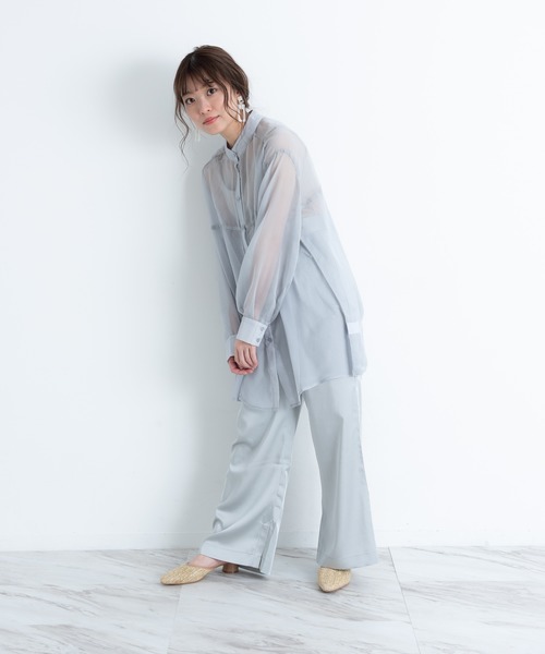 VANNIE U（ヴァニーユー）の「ツヤてろサテンパンツ（その他パンツ・レディース・ベージュ/アイボリー/ミント・FREE）」の5枚目の写真