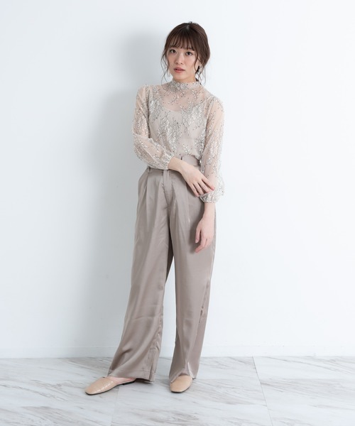 VANNIE U（ヴァニーユー）の「ツヤてろサテンパンツ（その他パンツ・レディース・ベージュ/アイボリー/ミント・FREE）」の15枚目の写真