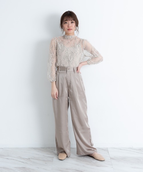 VANNIE U（ヴァニーユー）の「ツヤてろサテンパンツ（その他パンツ・レディース・ベージュ/アイボリー/ミント・FREE）」の17枚目の写真