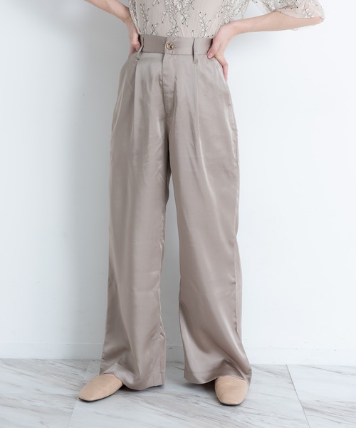 VANNIE U（ヴァニーユー）の「ツヤてろサテンパンツ（その他パンツ・レディース・ベージュ/アイボリー/ミント・FREE）」の16枚目の写真