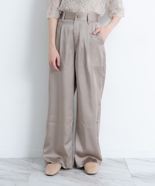 VANNIE U（ヴァニーユー）の「ツヤてろサテンパンツ（その他パンツ・レディース・ベージュ/アイボリー/ミント・FREE）」の12枚目の写真