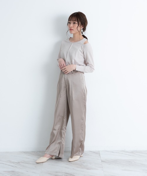 VANNIE U（ヴァニーユー）の「ツヤてろサテンパンツ（その他パンツ・レディース・ベージュ/アイボリー/ミント・FREE）」の18枚目の写真