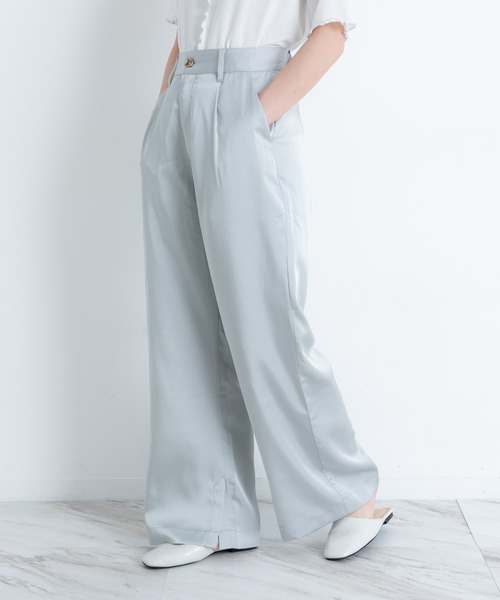 VANNIE U（ヴァニーユー）の「ツヤてろサテンパンツ（その他パンツ・レディース・ベージュ/アイボリー/ミント・FREE）」の19枚目の写真