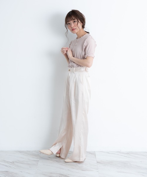 VANNIE U（ヴァニーユー）の「ツヤてろサテンパンツ（その他パンツ・レディース・ベージュ/アイボリー/ミント・FREE）」の11枚目の写真