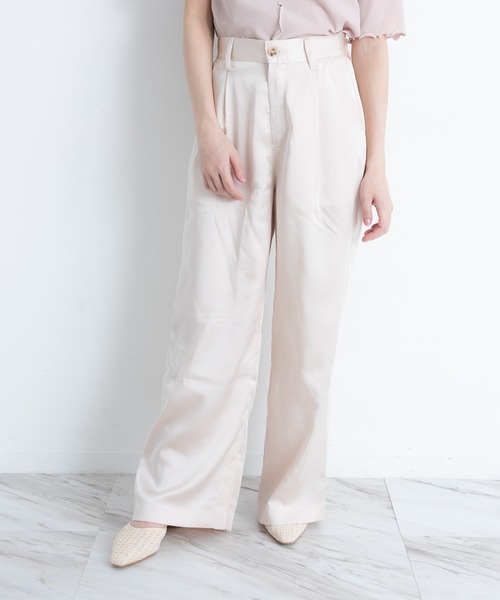 VANNIE U（ヴァニーユー）の「ツヤてろサテンパンツ（その他パンツ・レディース・ベージュ/アイボリー/ミント・FREE）」の9枚目の写真