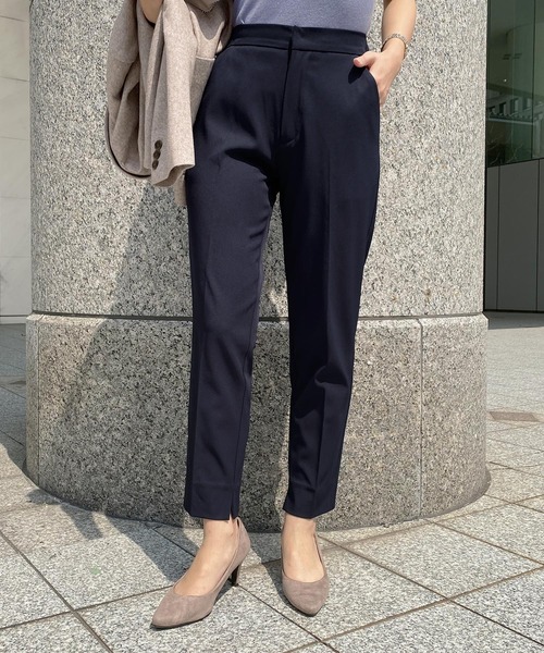 KOBE LETTUCE（コウベレタス）の「ポケットフリル付き2wayセンタープレステーパードパンツ【セットアップOK】（その他パンツ・レディース・ベージュ/ブルー/ピンク/ネイビー/ミント・XS/S/S/M）」の3枚目の写真