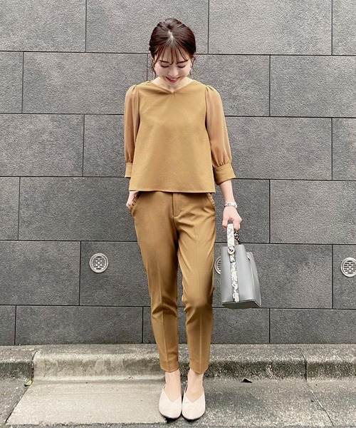 KOBE LETTUCE（コウベレタス）の「ポケットフリル付き2wayセンタープレステーパードパンツ【セットアップOK】（その他パンツ・レディース・ベージュ/ブルー/ピンク/ネイビー/ミント・XS/S/S/M）」の11枚目の写真