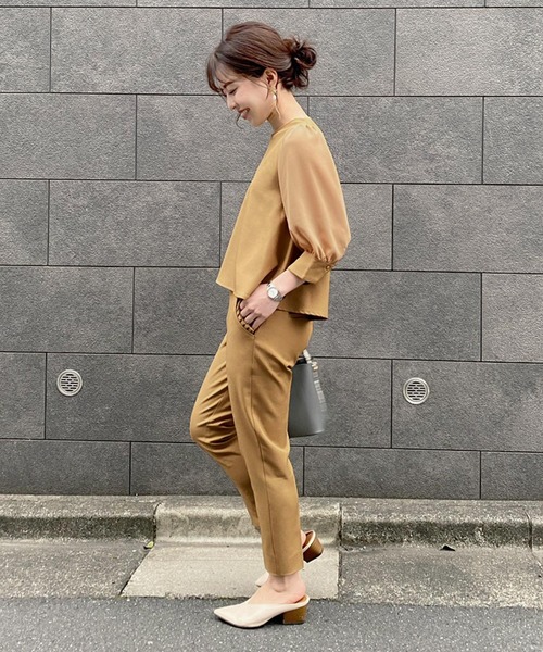 KOBE LETTUCE（コウベレタス）の「ポケットフリル付き2wayセンタープレステーパードパンツ【セットアップOK】（その他パンツ・レディース・ベージュ/ブルー/ピンク/ネイビー/ミント・XS/S/S/M）」の12枚目の写真