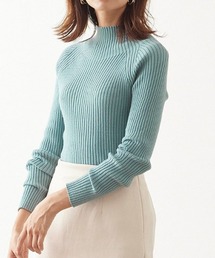 ストレッチリブハイネックニット