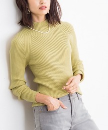 ストレッチリブハイネックニット