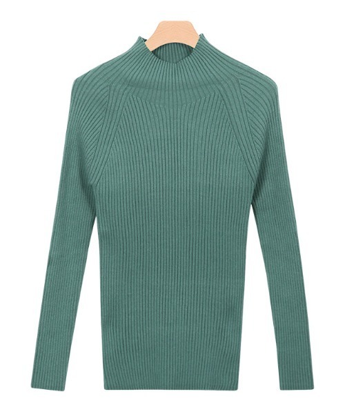 Pierrot（ピエロ）の「ストレッチリブハイネックニット（ニット/セーター・レディース・ブラック/アイボリー/モカ/ブルーグリーン/ブラウン/グレイッシュベージュ/イエロー/ピンク系その他/グリーン系その他・L/M）」の11枚目の写真