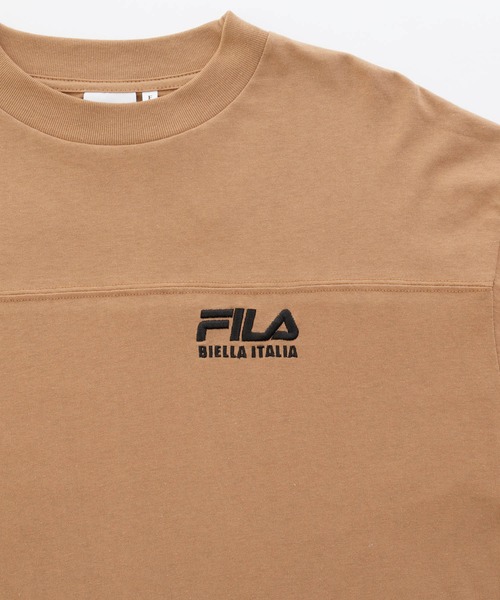 FILA（フィラ）の「FILA/フィラ 別注 フロント＆バックロゴ ビッグシルエットフットボール長袖Tシャツ/レディース（Tシャツ/カットソー・レディース・ホワイト/ブラック/モカ/グリーン系その他/グレイッシュベージュ/グレイッシュブルー・FREE）」の19枚目の写真