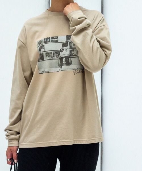 ottilie(オティーリエ)の「フォトロンT(Tシャツ/カットソー・レディース・ベージュ/オフホワイト/サックスブルー・FREE)」の9枚目の写真